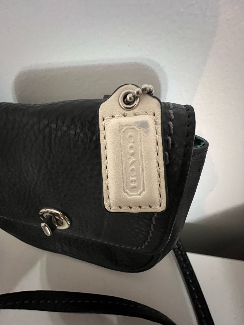 NWT Coach Park Mini Black Pebbled Leather Small Turnlock Crossbody Bag F49872 - Picture 6 of 12